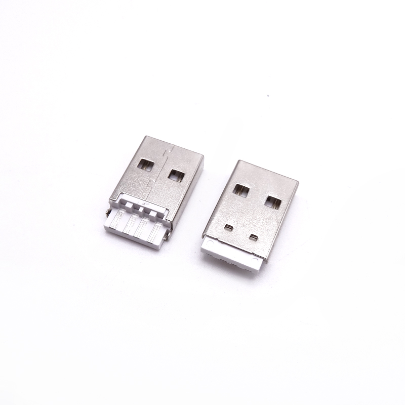 USB 2.0公頭 雙面插（不分正反）焊線式公頭 帶卡槽