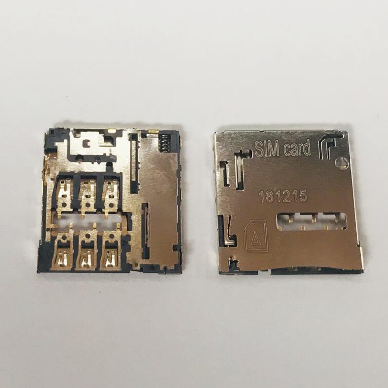 MICRO SIM 6P卡座 臥式兩腳插板 帶彈