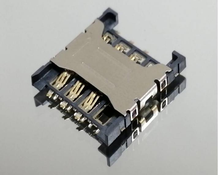 MICRO SIM卡座 SOCKET 6PIN 1.50H 焊腳內(nèi)折防潰PIN 13.40+14. 40+1.5