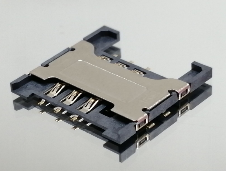 SIM卡座 CARD 6PIN H=1.5   l   1.8 有檔 防潰PIN 16. 4+16.3+1.80