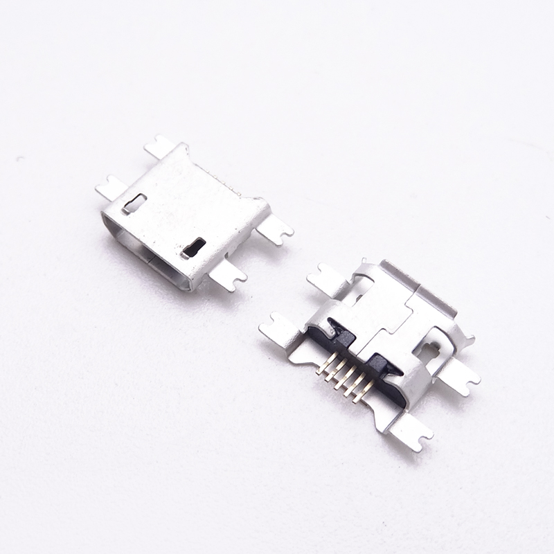 MICRO USB 5P母座 沉板1.6四腳全貼 直邊SMT