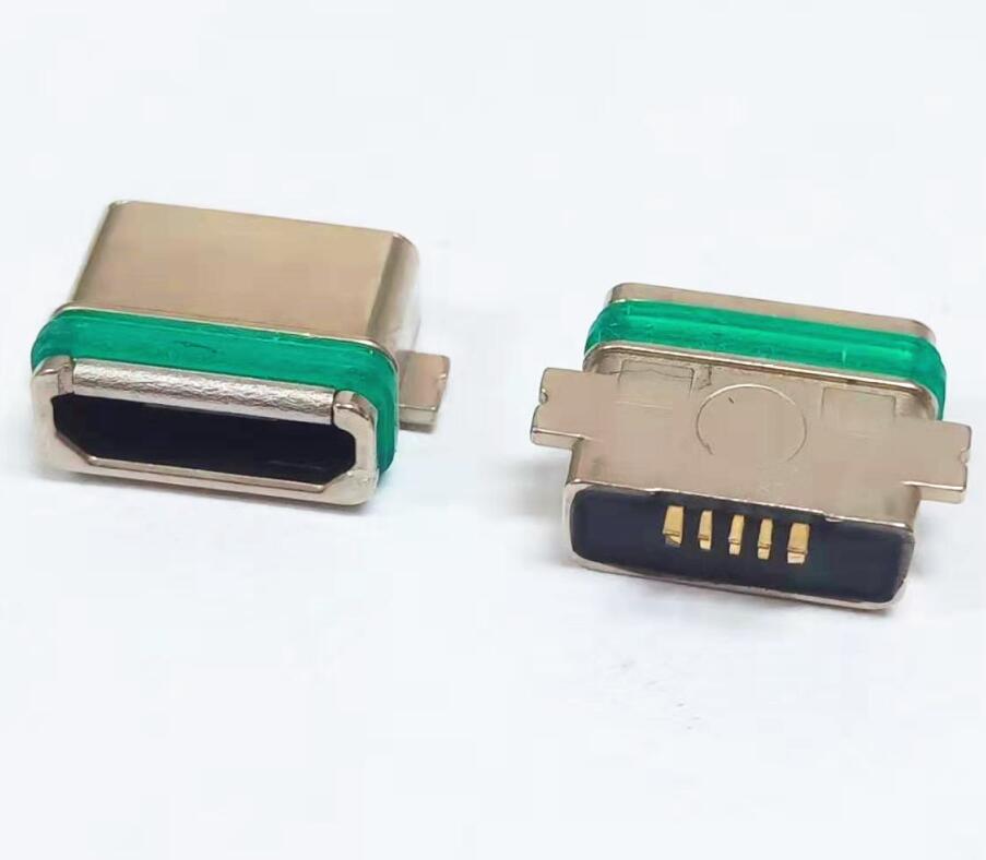 MICRO USB 5P母座 板上兩腳全貼 有柱 大電流